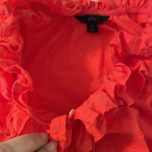 J.Crew women orange sleeveless top with button neck size small - Picture 5 of 5